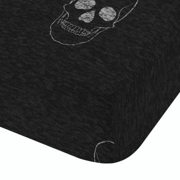 Cearceaf pentru copii gri închis pentru pat de o persoană cu elastic 90x190 cm Skulls – Catherine Lansfield