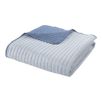 Cuvertură albastră matlasată 220x230 cm Stripe – Catherine Lansfield