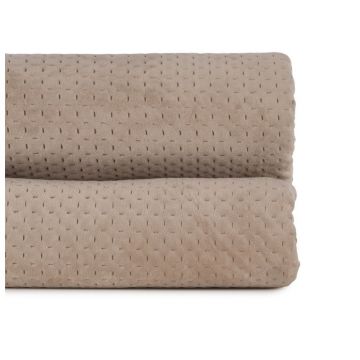 Cuvertură bej matlasată din catifea 180x260 cm – Ixia