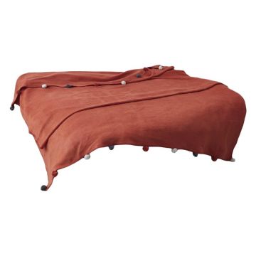 Cuvertură cărămizie din polar, fleece 150x200 cm Pom Pom – Mijolnir