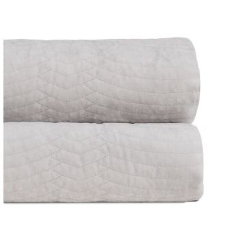 Cuvertură crem matlasată din catifea 180x260 cm – Ixia