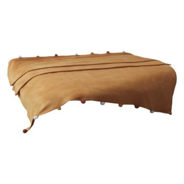 Cuvertură galben-muștar din polar, fleece 150x200 cm Pom Pom – Mijolnir