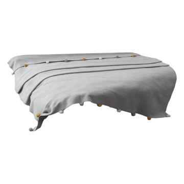 Cuvertură gri din polar, fleece 150x200 cm Pom Pom – Mijolnir