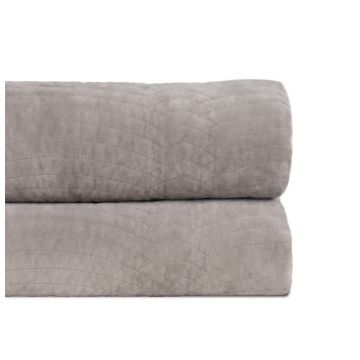 Cuvertură gri matlasată din catifea 180x260 cm – Ixia