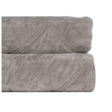 Cuvertură gri matlasată din catifea 180x260 cm – Ixia