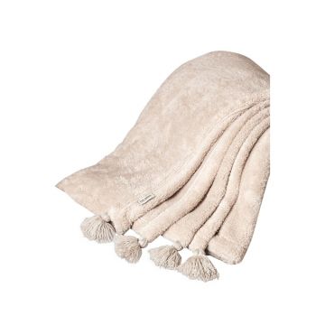 Cuvertură maro deschis din micropluș, cocolino 160x200 cm Puffy – Mijolnir