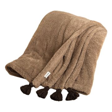 Cuvertură maro din micropluș, cocolino 160x200 cm Puffy – Mijolnir