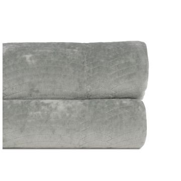 Cuvertură verde prăfuit matlasată din catifea 180x260 cm – Ixia