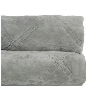 Cuvertură verde prăfuit matlasată din catifea 230x260 cm – Ixia