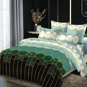 Lenjerie Geometric Green 6 Piese (Finet)