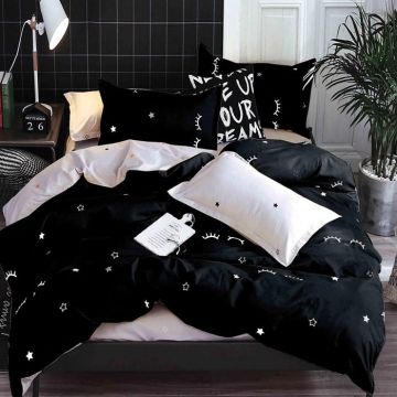 Lenjerie Lash Black 4 Piese (Bumbac Satinat)