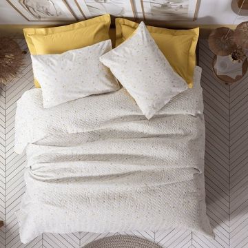 Lenjerie matlasata cu Elastic 160x200 Tiny Galben (Bumbac 100%)