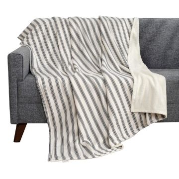 Pătură albă/gri antracit 150x190 cm Soren Wellsoft – Mijolnir