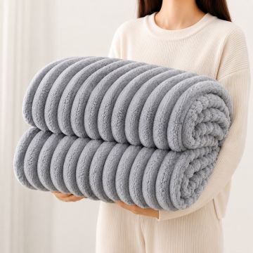 Patura Cocolino Groasa Stripe V12 Gri 200x230 cm