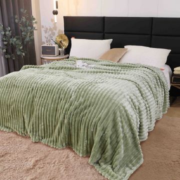 Patura Cocolino Groasa Stripe V6 Verde deschis 200x230 cm