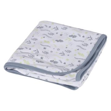 Pătură pentru copii albă-gri din bumbac 75x75 cm Ocean – Bébé Douceur