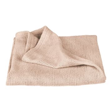 Pătură pentru copii bej din bumbac tricotată 80x80 cm Frosty Almond – Roba