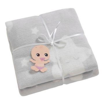Pătură pentru copii gri deschis din polar, fleece 100x120 cm Star – Mijolnir