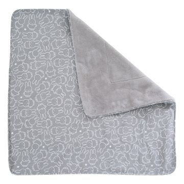 Pătură pentru copii gri din micropluș/cocolino 80x80 cm Miffy – Roba