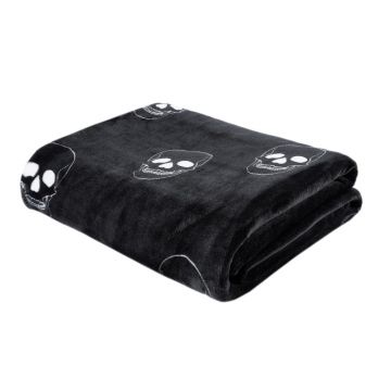 Pătură pentru copii gri închis din micropluș/cocolino 130x170 cm Skulls – Catherine Lansfield