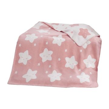 Pătură pentru copii roz din polar, fleece 100x120 cm Star – Mijolnir