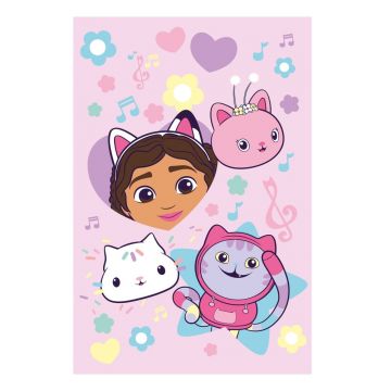 Pătură pentru copii roz din polar, fleece 100x150 cm Gabby´s Dollhouse 