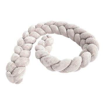 Apărătoare pentru pătuț crem din catifea reiată 300 cm – Meowbaby