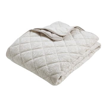 Cuvertură bej matlasată 240x260 cm Corded Leaves – Catherine Lansfield