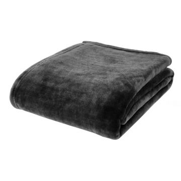 Cuvertură neagră din micropluș/cocolino 200x240 cm Raschel Velvet – Catherine Lansfield