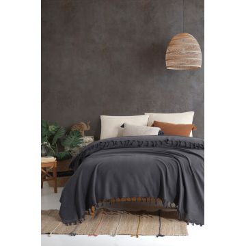 Cuvertura Pled pentru pat dublu Model Sidney Anthracite