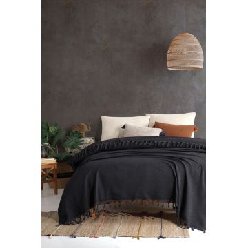 Cuvertura Pled pentru pat dublu Model Sidney Black