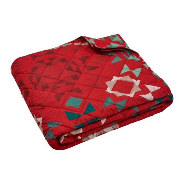 Cuvertură roșie matlasată 220x230 cm Patchwork – Catherine Lansfield