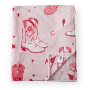Cuvertură roz din micropluș/cocolino 200x240 cm Cowgirl Boot – Sassy B