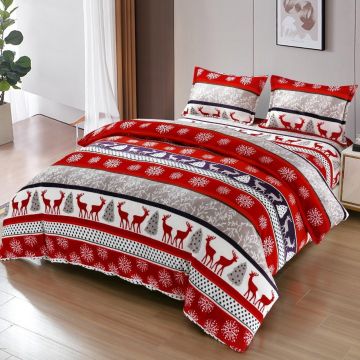 Lenjerie Craciun cu Elastic 180x200 Merry V1 (Cocolino)