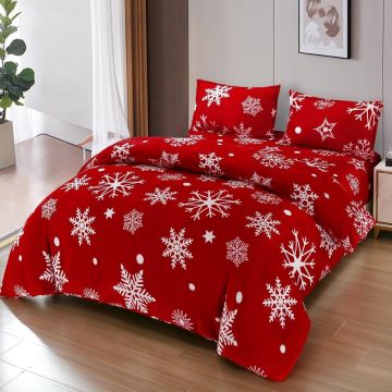 Lenjerie Craciun cu Elastic 180x200 Merry V5 (Cocolino)
