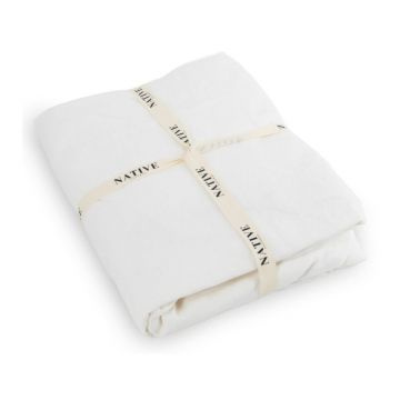 Lenjerie de pat albă din in pentru pat de o persoană 135x200 cm Blanco – Native Natural