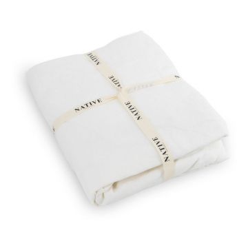 Lenjerie de pat albă din in pentru pat de o persoană 135x200 cm Blanco – Native Natural