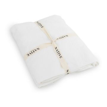 Lenjerie de pat albă din in pentru pat dublu 200x200 cm Blanco – Native Natural