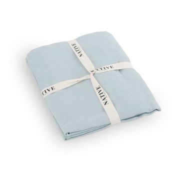 Lenjerie de pat albastru-deschis din in pentru pat dublu 200x200 cm Aqua – Native Natural