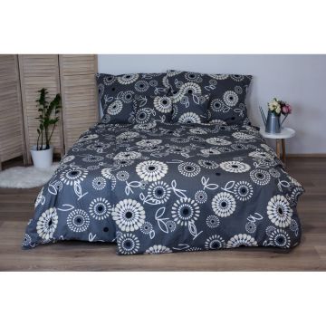 Lenjerie de pat din bumbac Cotton House Elisa, 140 x 200 cm, gri