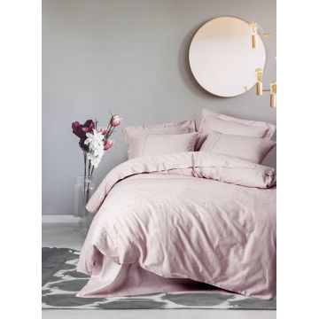 Lenjerie de pat dublu, Bumbac 100% Satinat Model Jana Powder