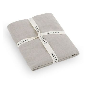 Lenjerie de pat gri deschis/taupe din in pentru pat dublu 200x200 cm Natural – Native Natural
