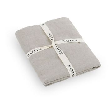 Lenjerie de pat gri deschis/taupe din in pentru pat dublu 200x200 cm Natural – Native Natural
