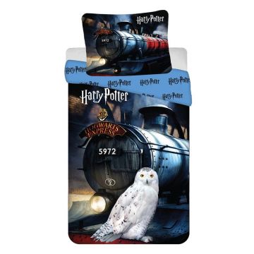 Lenjerie de pat pentru copii din bumbac pentru pat de o persoană 140x200 cm Harry Potter 
