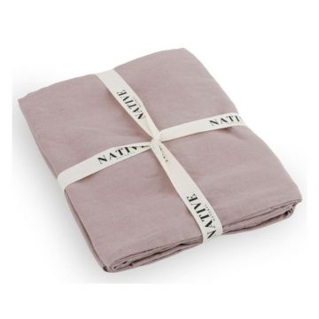 Lenjerie de pat roz prăfuit din in pentru pat de o persoană 135x200 cm Blush – Native Natural