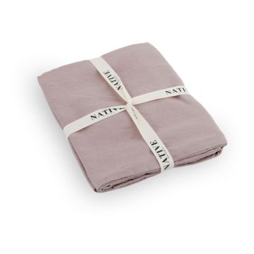 Lenjerie de pat roz prăfuit din in pentru pat de o persoană 135x200 cm Blush – Native Natural
