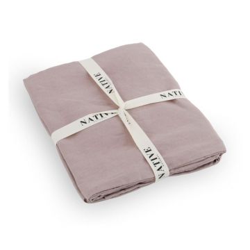 Lenjerie de pat roz prăfuit din in pentru pat dublu 200x200 cm Blush – Native Natural