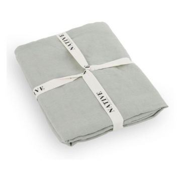 Lenjerie de pat verde prăfuit din in pentru pat de o persoană 135x200 cm Stone – Native Natural