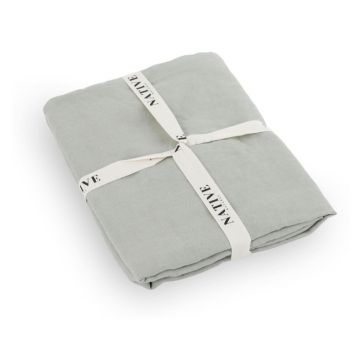 Lenjerie de pat verde prăfuit din in pentru pat dublu 200x200 cm Stone – Native Natural