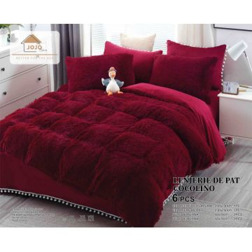 Lenjerie pat dublu Cocolino Fluffy, super pufoasa, 6 piese